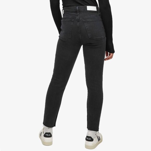 RE/DONE 90's High Rise Ankle Crop Jean in Faded Black Sz 28 - Picture 3 of 13